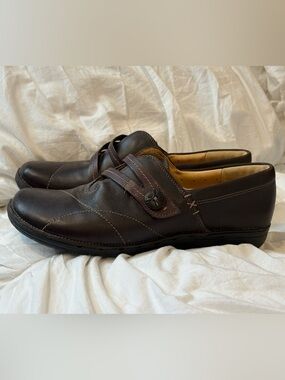 Clarks Artisan Brown Leather Mary Jane Comfort Shoes Women’s 10M